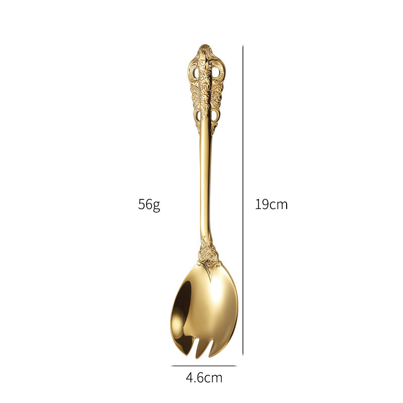 Elegant fish fork with artistic handle design Stornfield