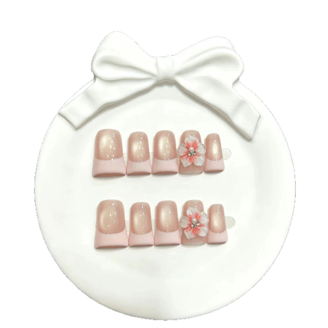 Decorative Floral Acrylic Press-On Nails