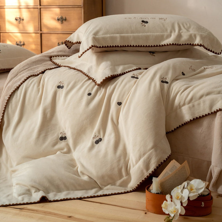 Linen-Blend Pintuck Duvet Cover Set with Matching Pillow Shams