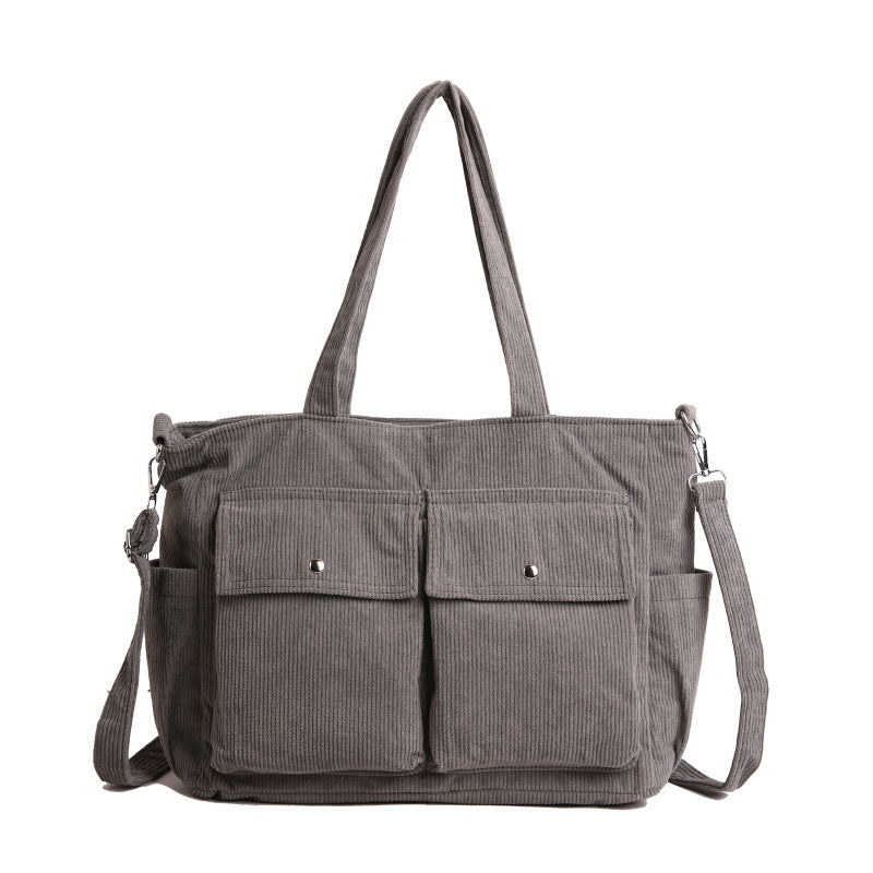 WoSpacious Corduroy Utility Tote Bag Stornfield