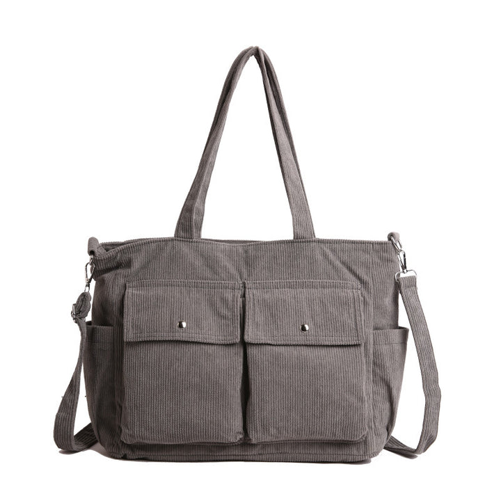 WoSpacious Corduroy Utility Tote Bag Stornfield