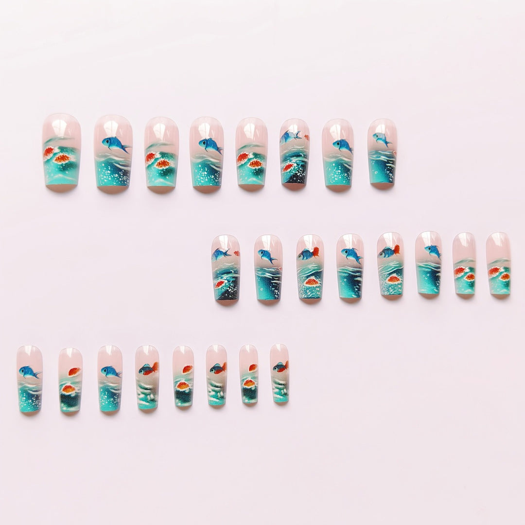 Underwater Scene Press-On Nails