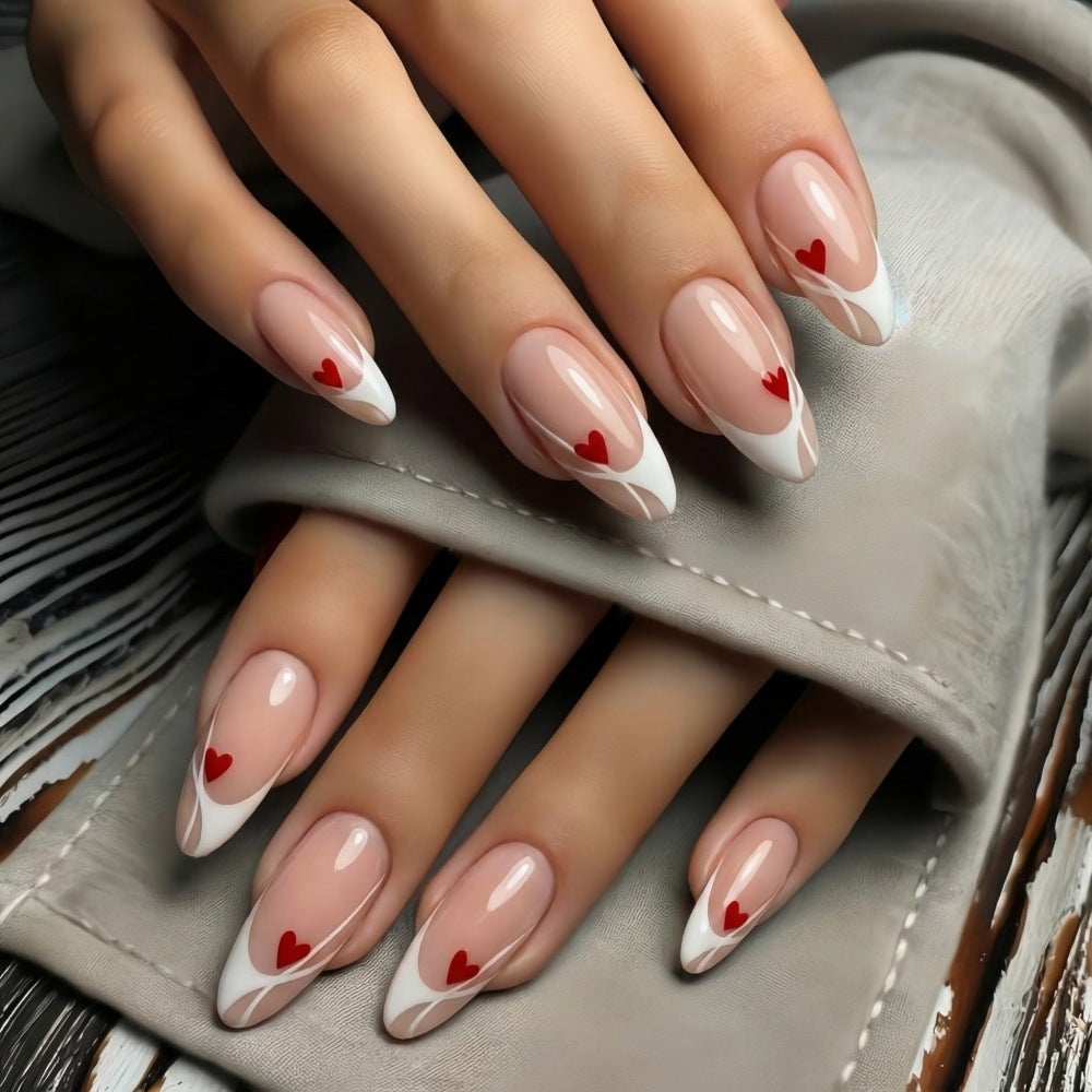 Artificial nails with romantic heart design Stornfield