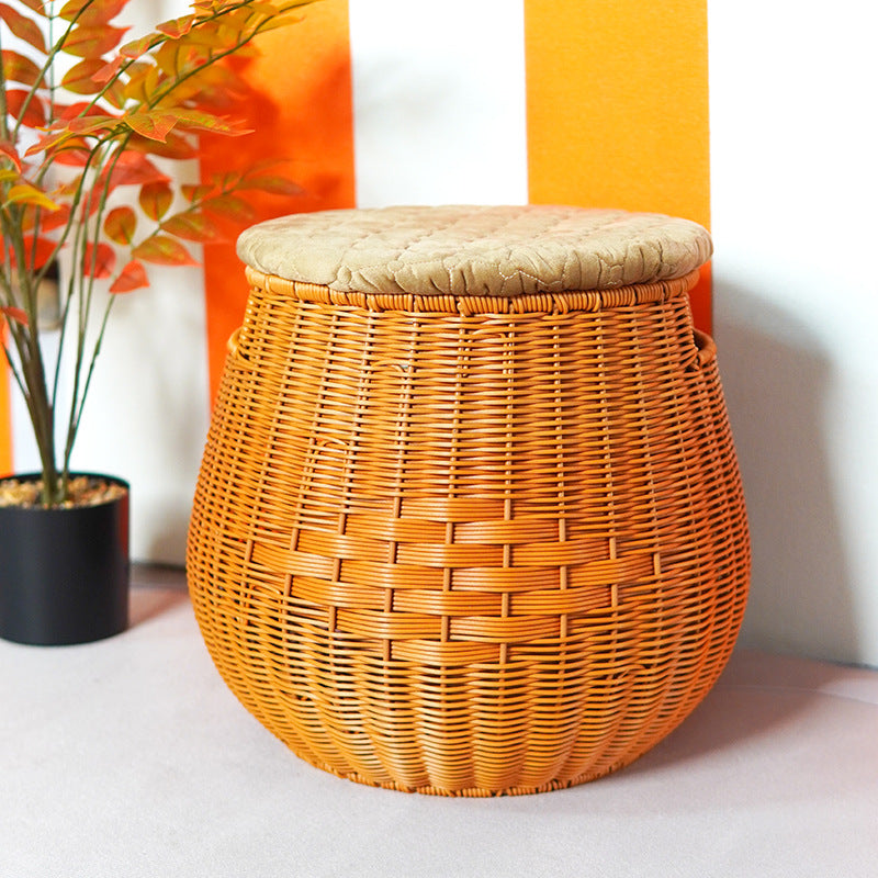 Cozy Rattan Storage Ottoman Stornfield