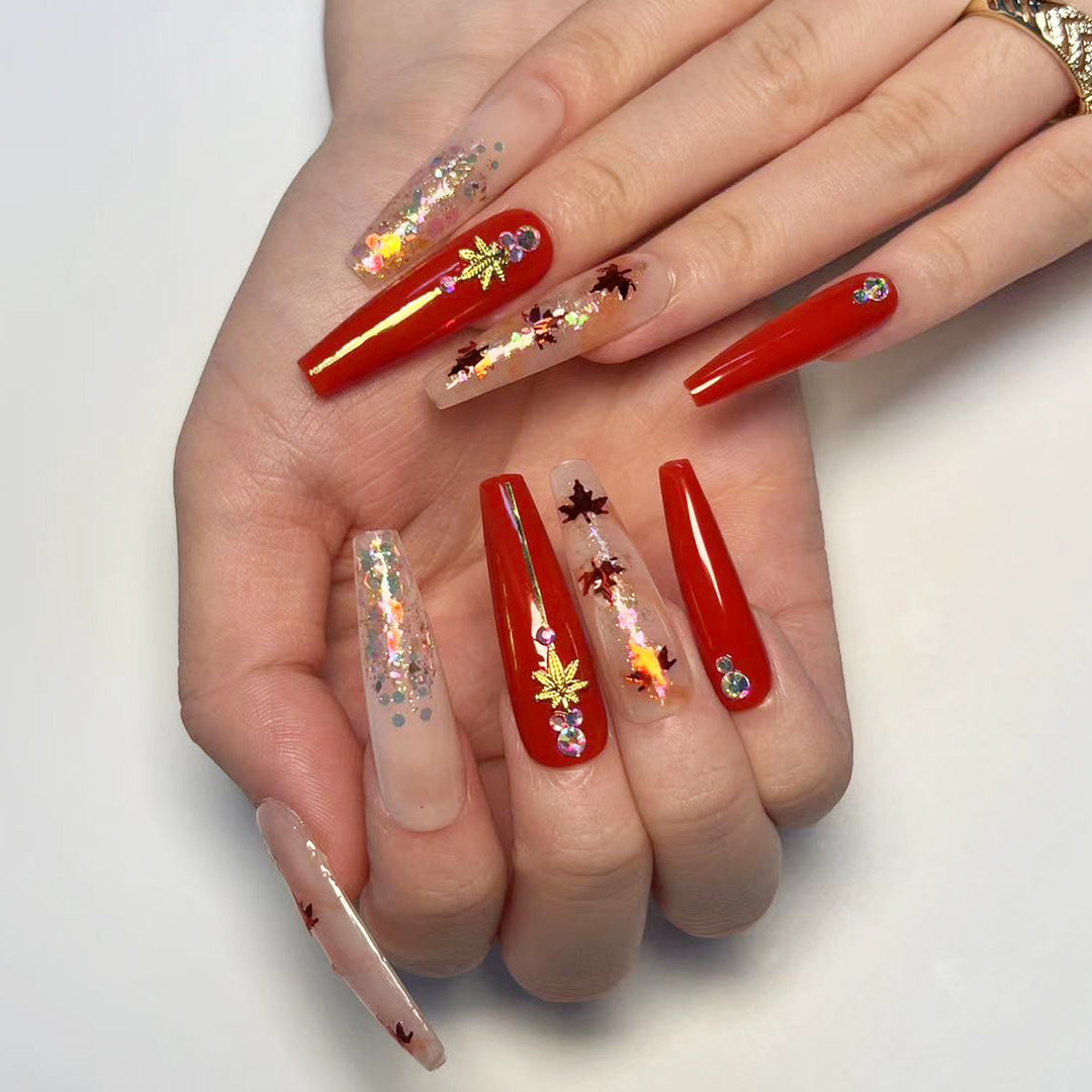 Artistic Nail Extensions with Autumn Motifs Stornfield