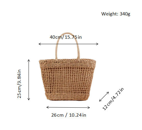 Handcrafted straw bag with fine structure Stornfield