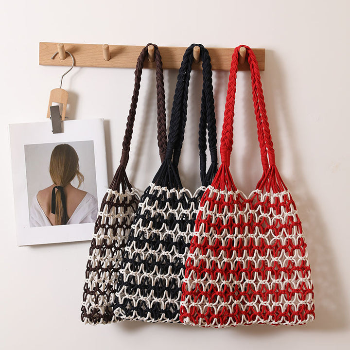 Hand-knotted shopping and beach bag Stornfield