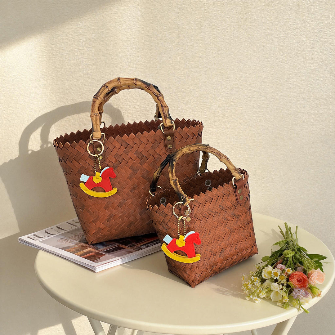 Handcrafted basket bag with bamboo handles Stornfield
