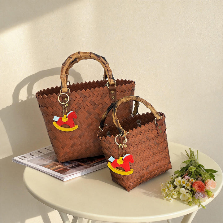 Handcrafted basket bag with bamboo handles Stornfield