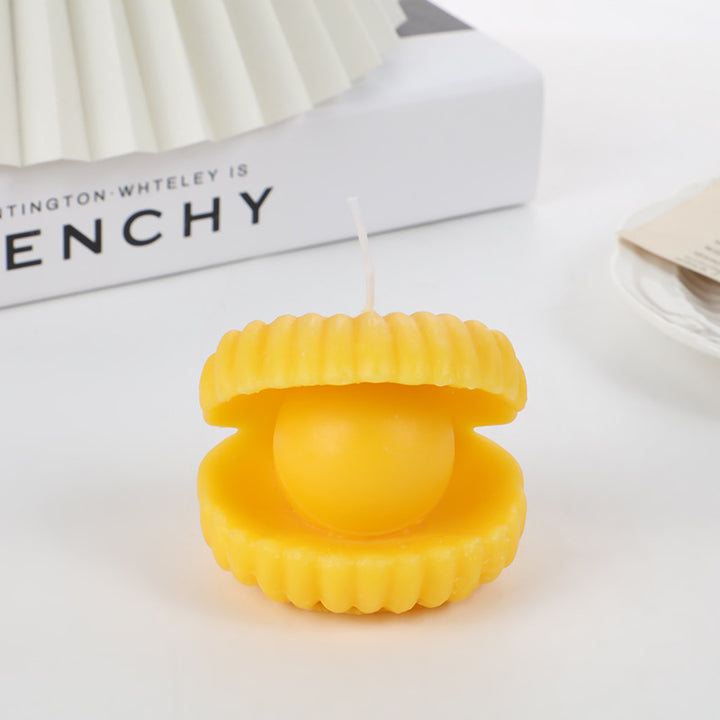 Clam-Shell Pearl Decorative Tabletop Candle