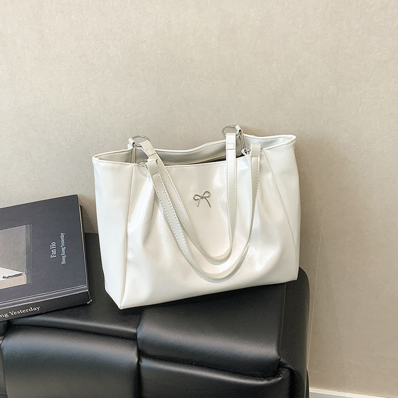 Glossy Vegan Leather Tote Bag