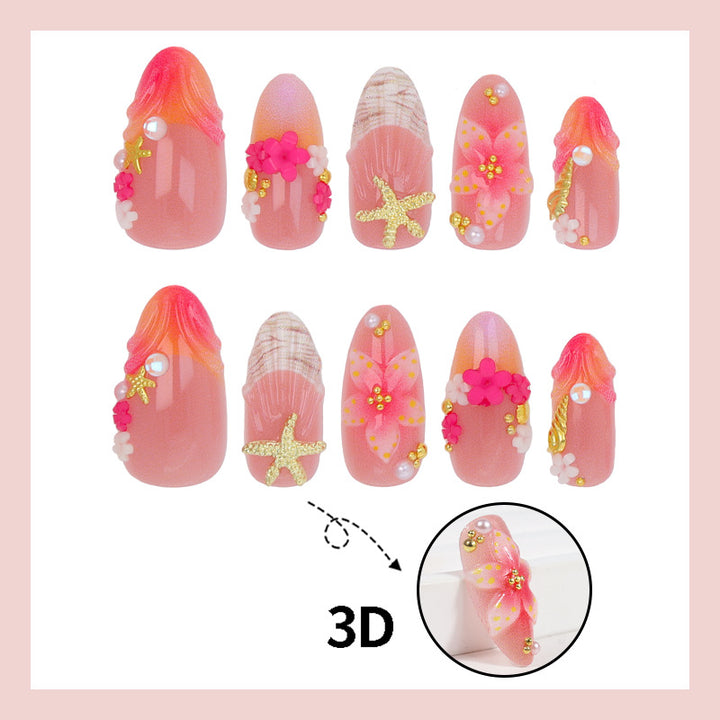 Artificial nail set with playful maritime design Stornfield