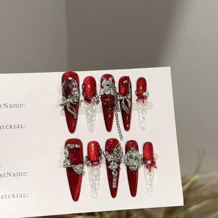 Luxurious Glittering Press-On Nail Set
