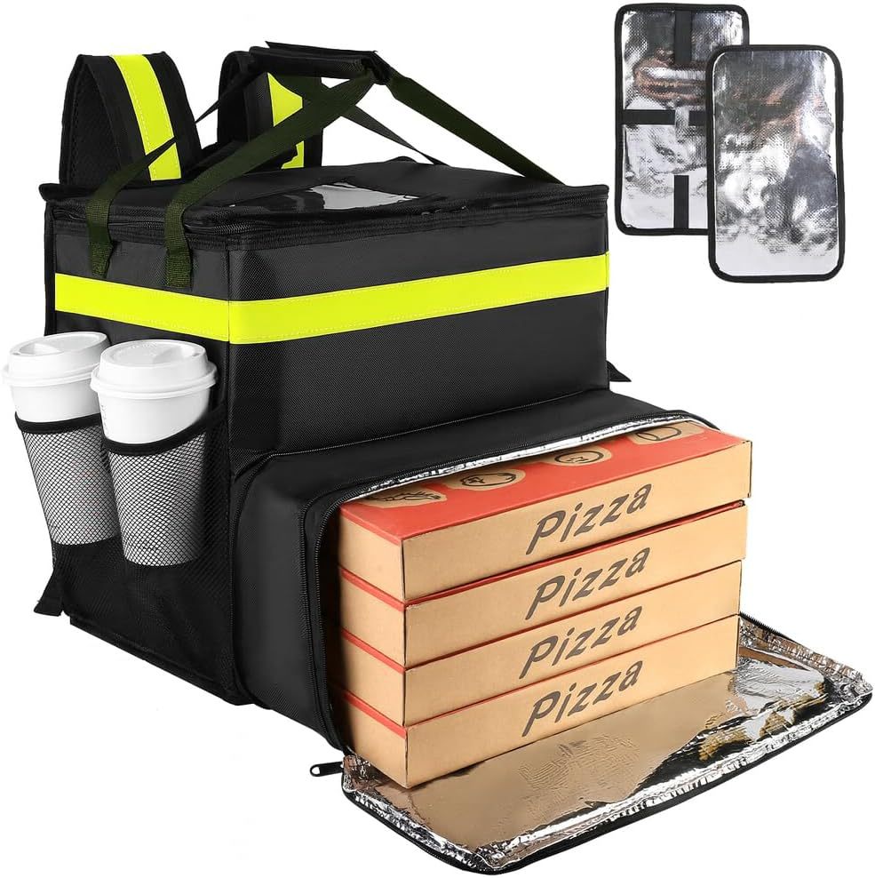 Women's Insulated Pizza Delivery Bag with Drink Holders and Reflectors Stornfield