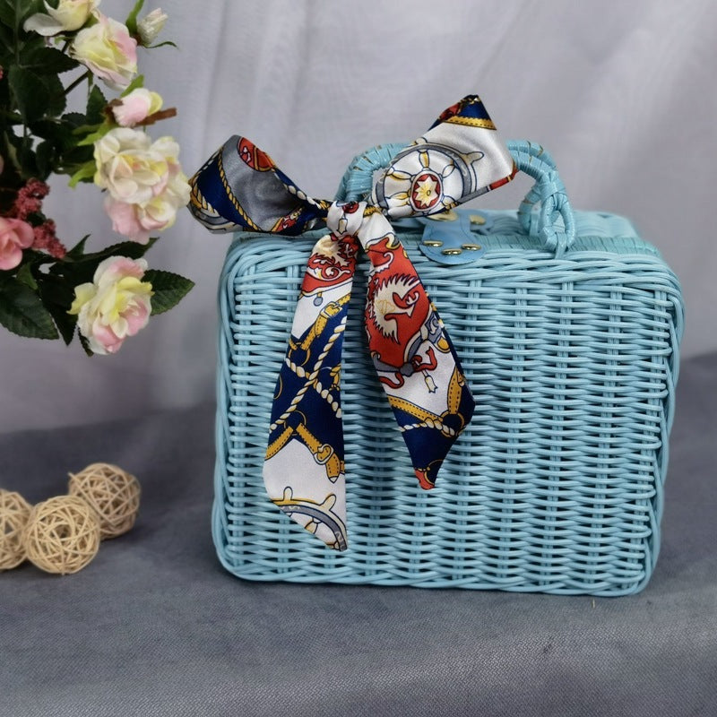 Women's braided handbag with decorative silk ribbon Stornfield