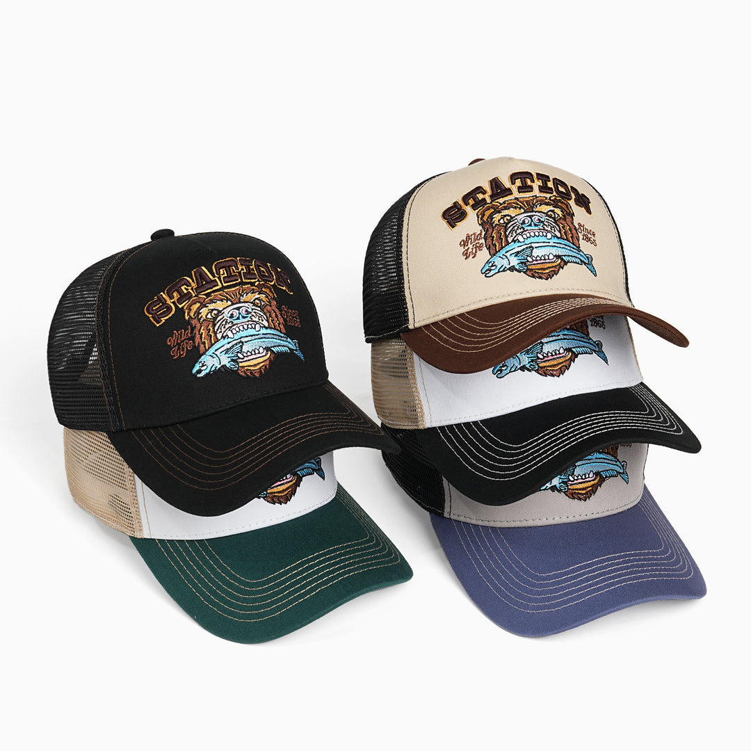 Women Trucker Cap with large embroidery design Stornfield