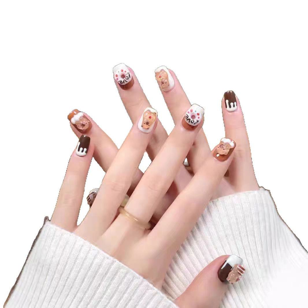 Creative Bear-Themed Press-On Nail Set Stornfield