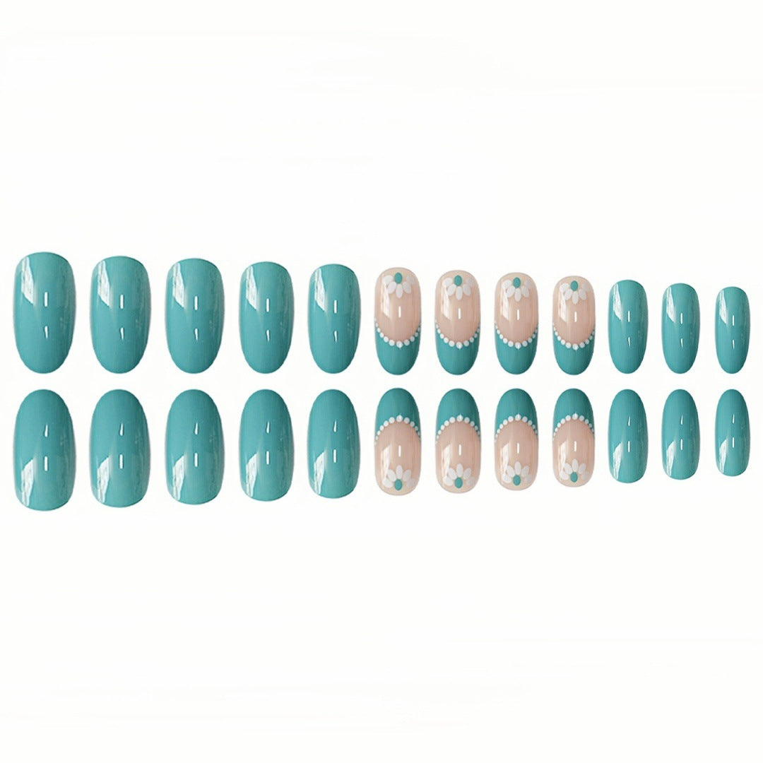 Decorative Floral Gel Press-On Nails Stornfield