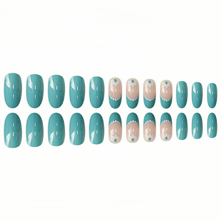 Decorative Floral Gel Press-On Nails Stornfield