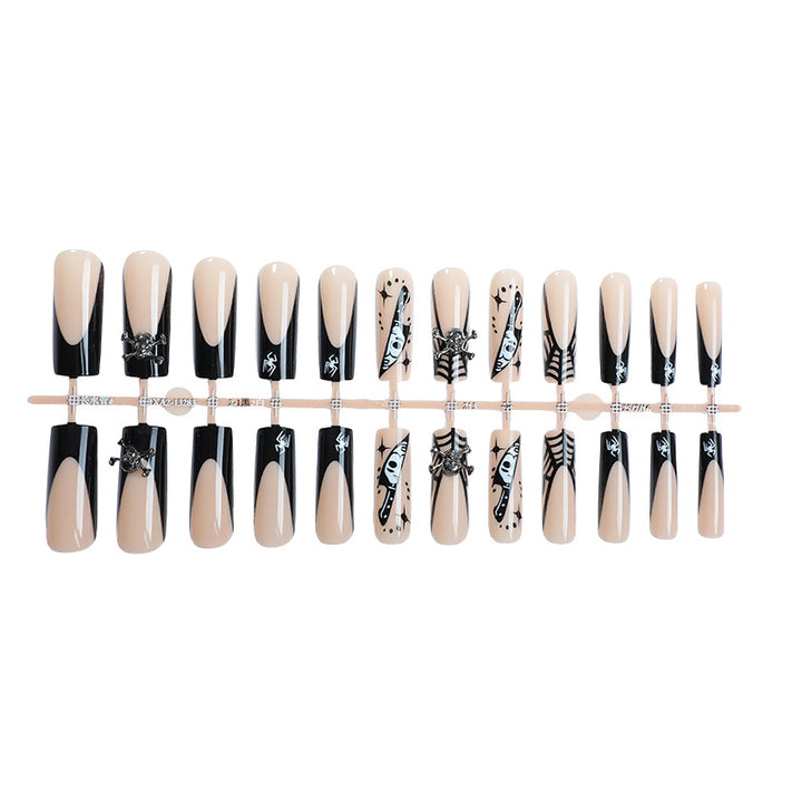 Artistic Press-On Nail Set with Unique Gothic Designs Stornfield