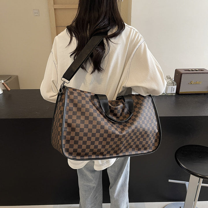 Stylish Checkerboard Travel Duffel Bag Stornfield