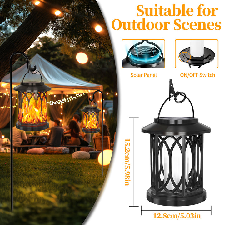 Decorative Solar Hanging Lantern With Metal Lattice Panels Stornfield