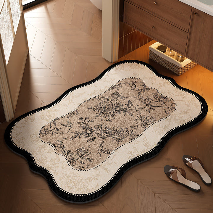 Floral-Themed Bathroom Mat