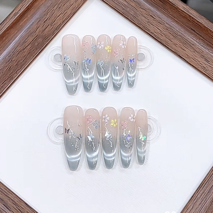 Artistic Floral Design Press-On Nail Set Stornfield