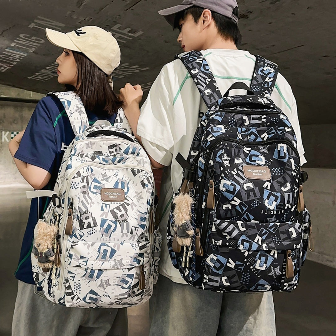 Stylish Multi-Compartment Graphic Print Backpack Stornfield