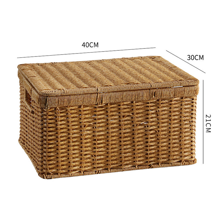 Unisex Rectangular Storage Basket with Decorative Lid Stornfield