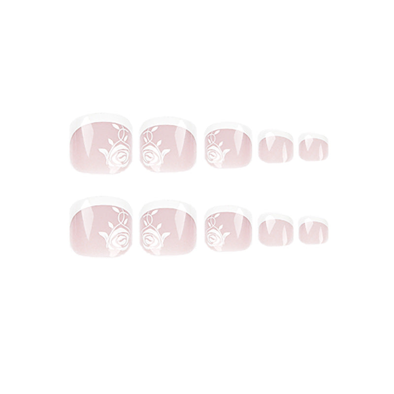 Artful toenail art in elegant French style Stornfield