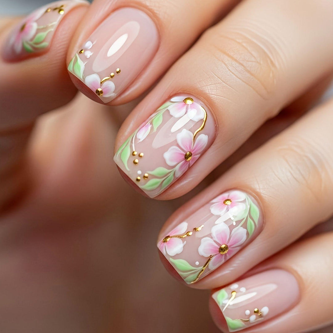 Floral Embellished Nail Art Enhancements Stornfield