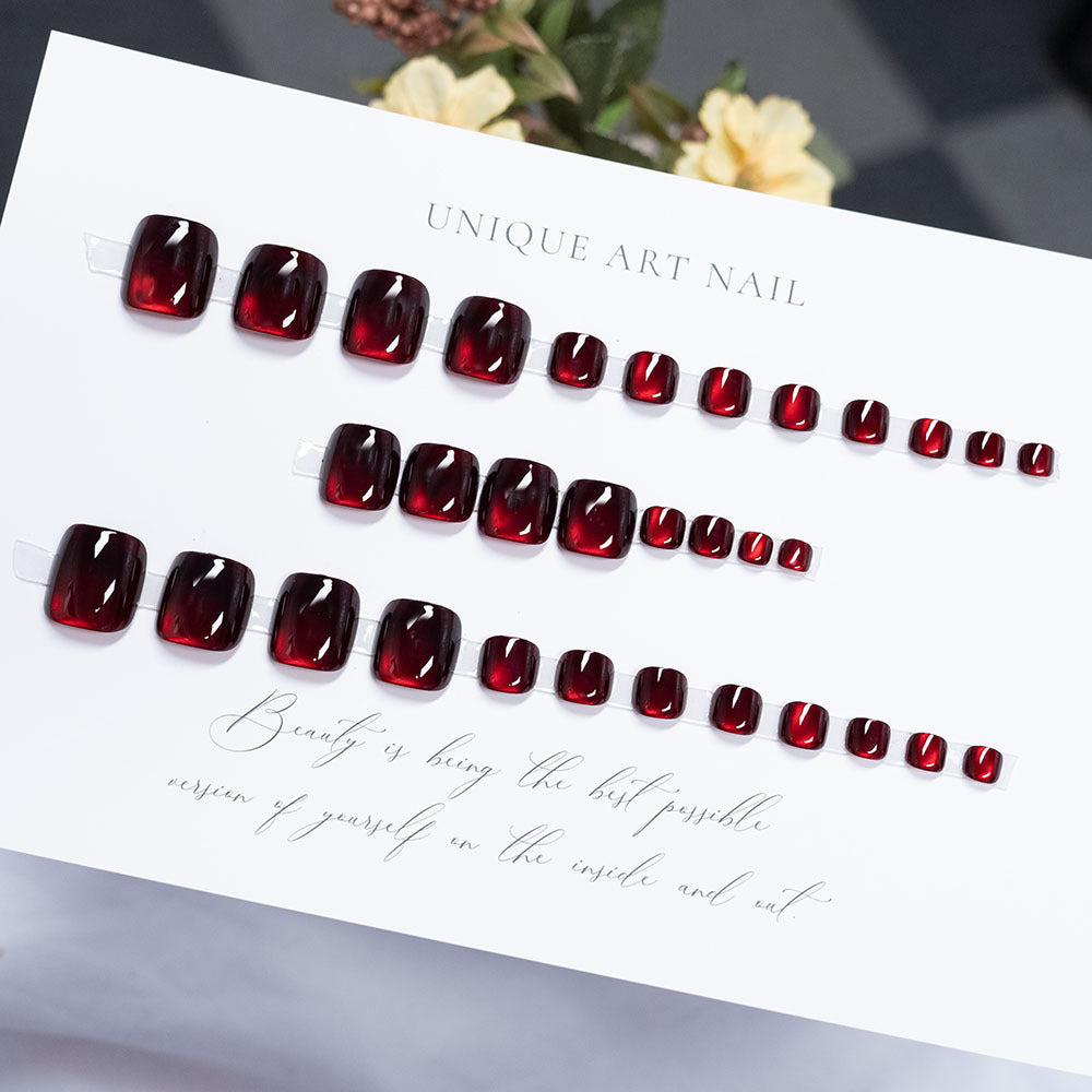 Glossy Red Press-On Nail Set Stornfield