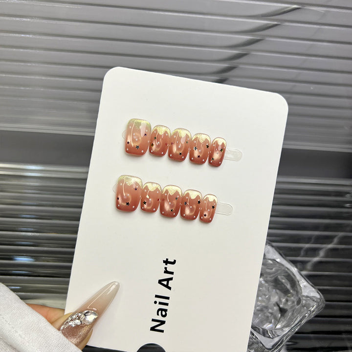 Starry Glitter Gradient Press-On Nails