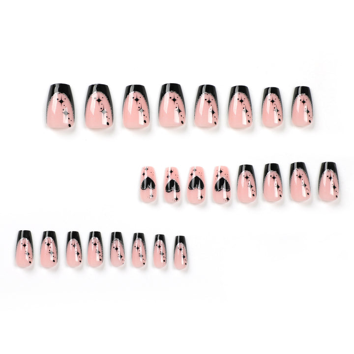 Artful Nail Extensions with Elegant Glitter Details Stornfield