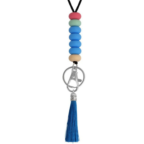 Colorful Beaded Keychain Lanyard with Tassel Stornfield