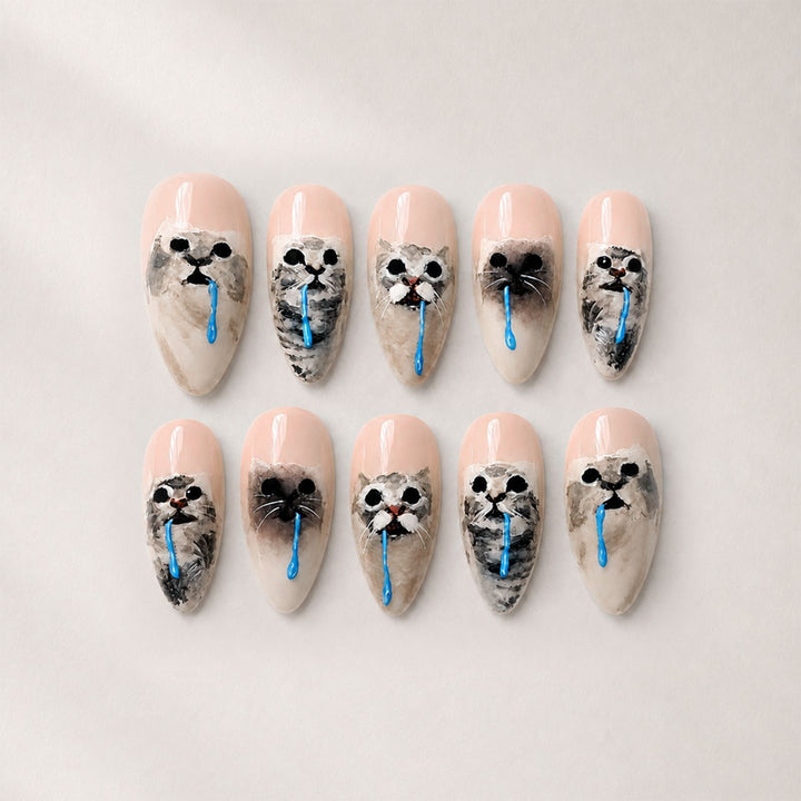 Nail set with elegant floral motifs and plotted designs Stornfield