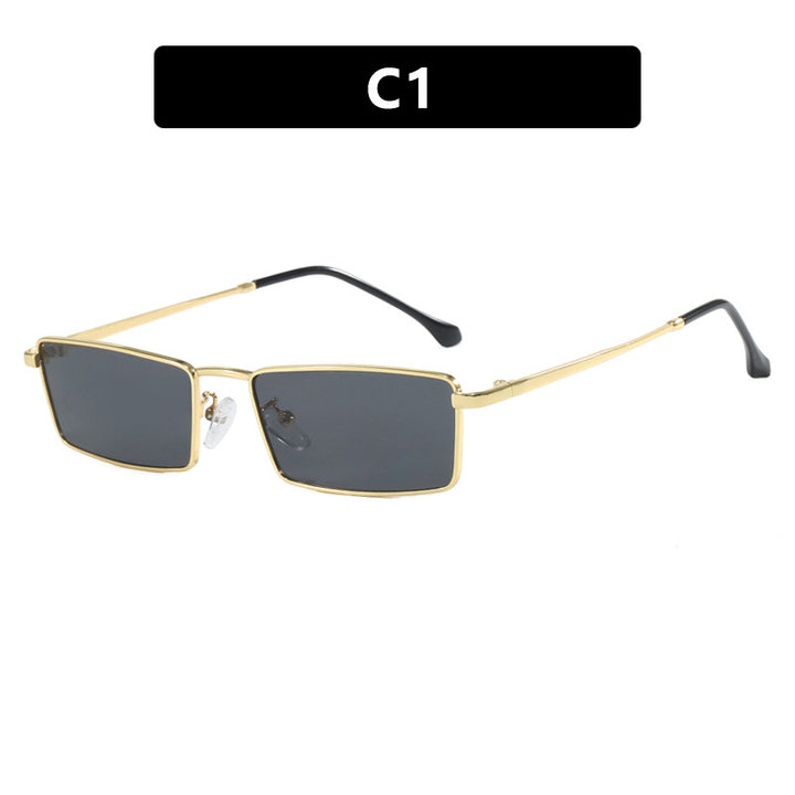 Women square sunglasses with metallic frame and comfortable nose pad Stornfield