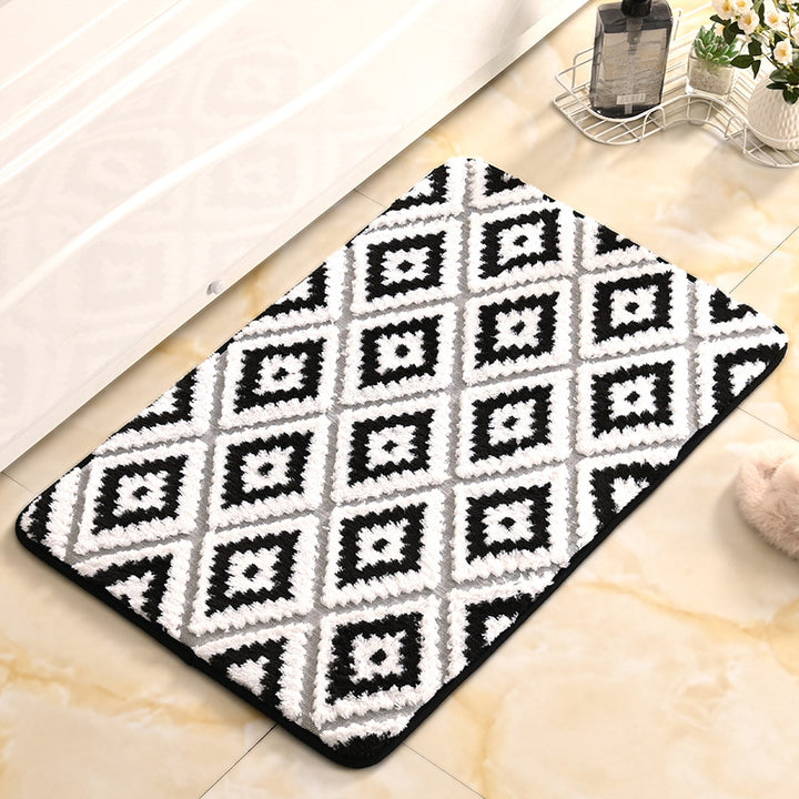 Diamond-Patterned Soft Bathroom Mat