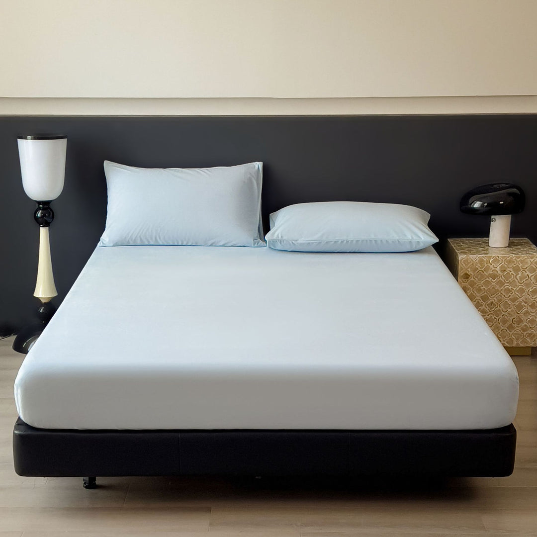 Silky Bamboo Viscose Deep-Pocket Fitted Sheet and Pillowcase Set