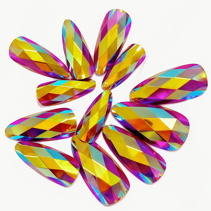 Decorative Faceted Press-On Nail Tips Stornfield