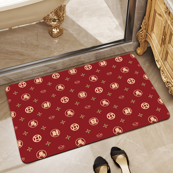 Playful Horse-Themed Memory Foam Bath Mat Stornfield