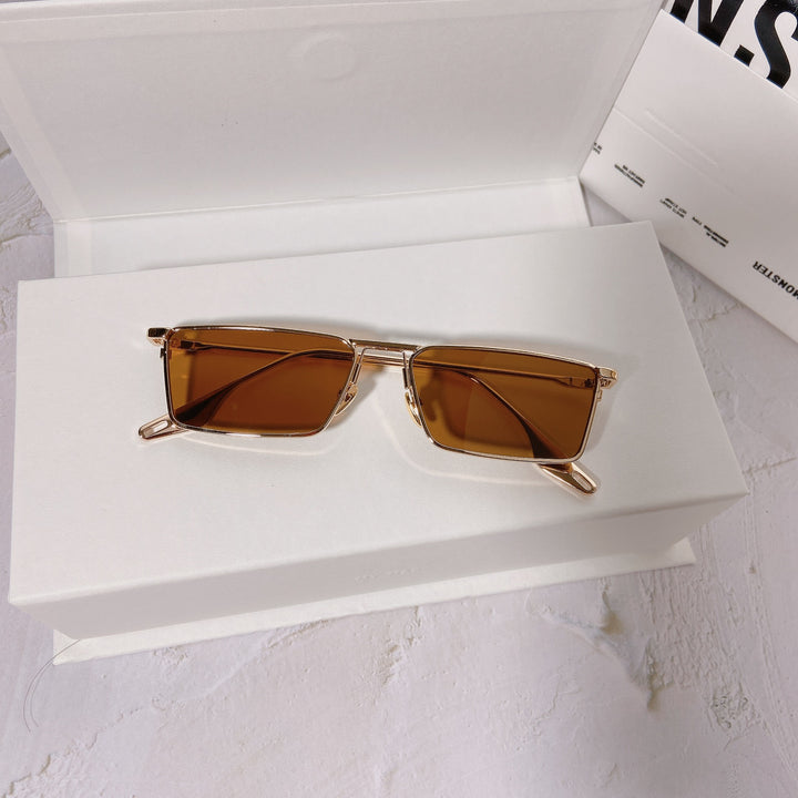 Fashionable sunglasses with rectangular metal frame Stornfield