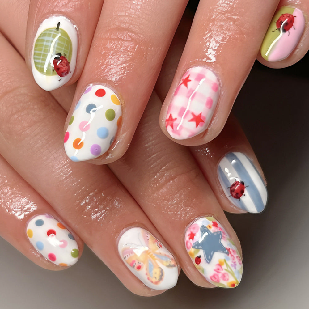 Whimsical Decorative Press-On Nail Art Set Stornfield
