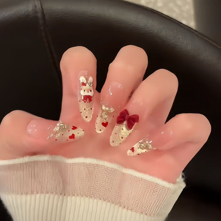 Glossy Natural Finish Press-On Nail Set