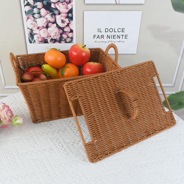 Handcrafted Woven Storage Basket with Lid Stornfield