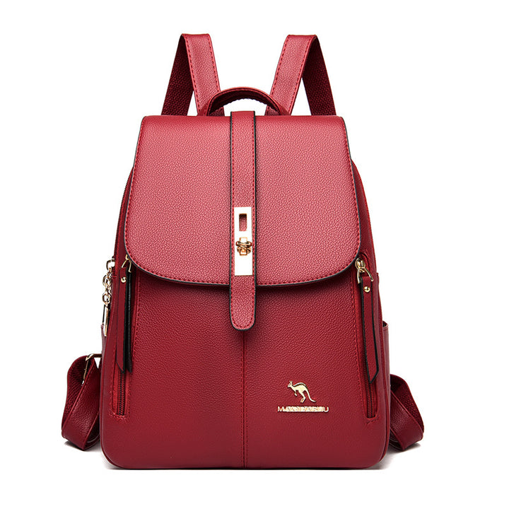 Elegant Multi-Functional Leather Backpack Stornfield