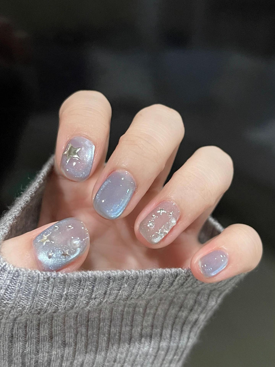 Artificial nails with shimmering star design Stornfield