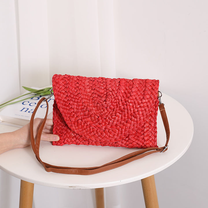 Handcrafted basket bag in elegant wave pattern Stornfield