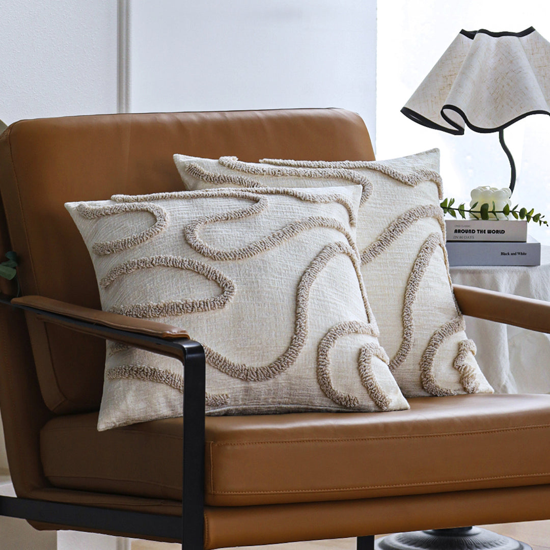 Decorative pillow with unique wave pattern